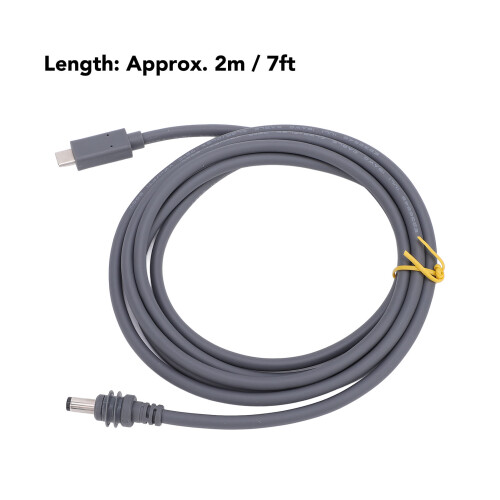 Cable Tipo-C a conector de barril DC de 2 m USB-C 20 V 5 A 100 W 1