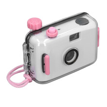 Waterproof 35mm Reusable Film Camera 28mm Lens for Snorkeling and Outdoor Adventures White Pink