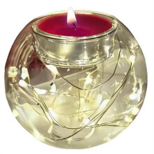 Portavelas Flotante de Vidrio Translúcido para Velas de Té Navideñas, Ideal para Fiestas, Árboles de Navidad, Bodas, Interiores y Exteriores.
