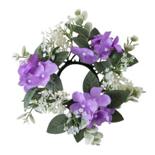 Kerzenständer für Hochzeiten, Kranz, Künstliche Blumen, Pflanzen, Kerze, Aromatherapie, Ringhalter, Tischdekoration, Violett