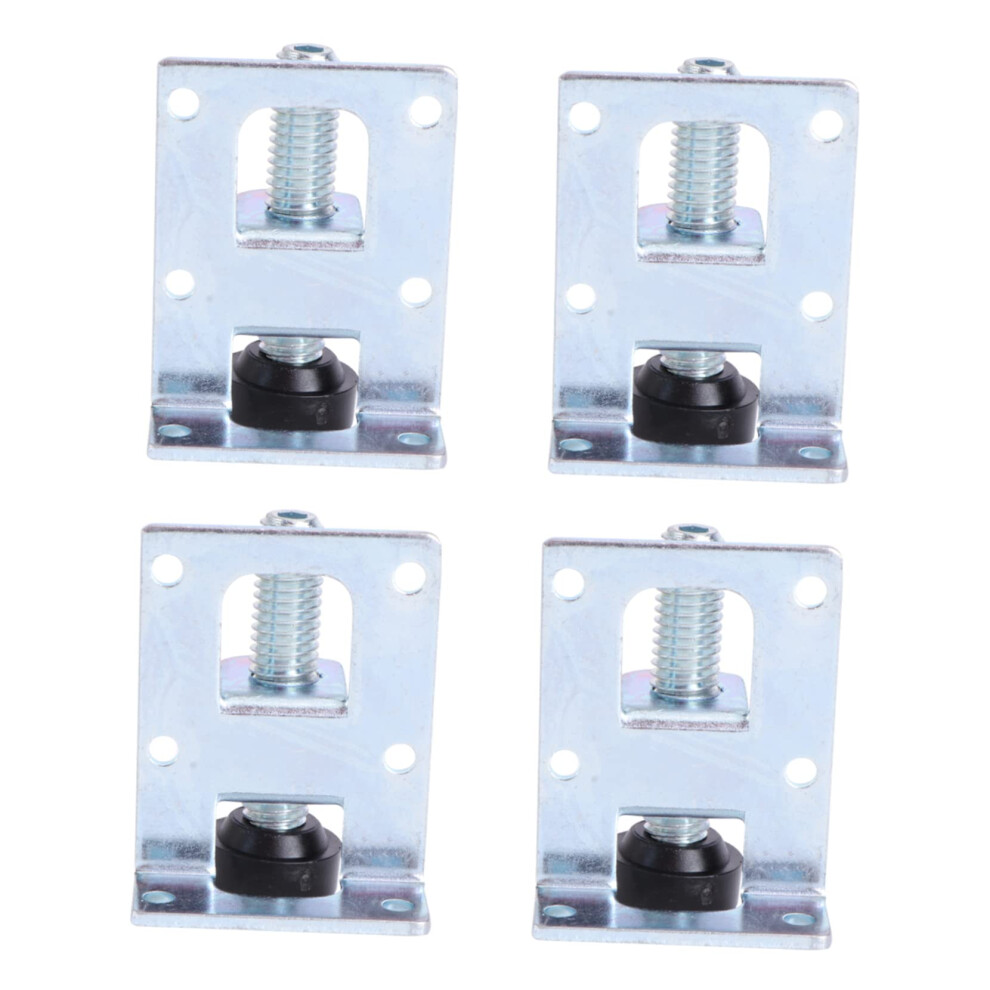 Adjustable Furniture Legs 4Pcs White Zinc Plated Metal Feet With Floor Protectors Heavy Duty Support 9169991232225