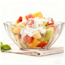 Large Transparent Plastic Mixing Bowl with Shatterproof Lotus Design, Heat Resistant, 1pcs
