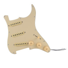 Pickup per Battipenna per Chitarra Elettrica Caricati con Piastra Antigraffio Precablata SSS Gialla
