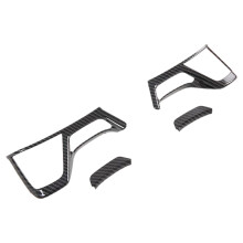 for  Pajero Sport 2020 4PCS Carbon Fiber ABS Car Interior Steering Wheel Cover Trim Moldings Car Styling