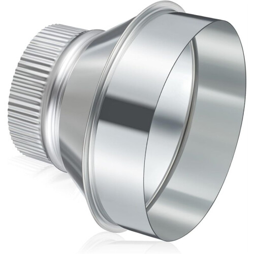 Aumento de Redutor de Duto de 6 A 4 Polegadas, Adaptador de Duto de Ar de Aço Galvanizado, Conector de Tubo Redondo Frisado, Acoplamento de Encaixe