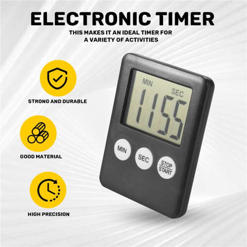 Schermo Digitale LCD Super Sottile Timer da Cucina Quadrato Cooking Count  Countdown Alarm Magnet Clock 2