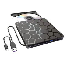 External CD/DVD Drive Player 8 in 1 USB 3.0 CD/DVD-ROM +/-RW CD Burner for Laptop Desktop ,Windows 11/10/8/7 Linux