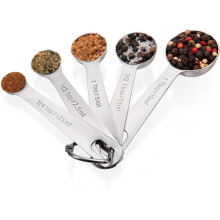 Conjunto de Colheres Medidoras de 5-18/8 Colheres de Chá de Aço Inoxidável para Serviços Pesados para Ingredientes Secos e Líquidos, Laváveis Na