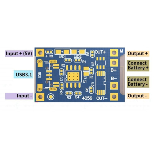 TP4056 5V 1A 18650 Lithium Battery Charger Module, Type-C Charging Board with Protection, Dual Function Power PCB 10PCS 2