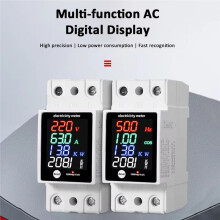 ZS-6035VAKW Digital Meter Din Rail Electricity Usage Monitor AC30-400V Voltmeter Ammeter Watt Kwh Frequency