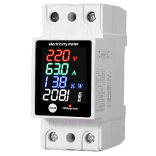 ZS-6035VAKW Digital  Meter Din Rail Electricity Usage Monitor AC30-400V Voltmeter Ammeter Watt Kwh Frequency