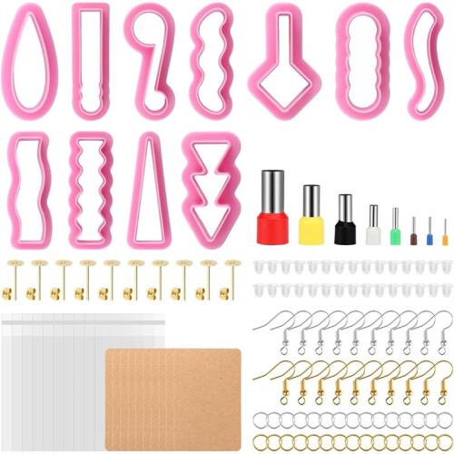 Long Dangle Shape Clay Earring Cutters Set - 129 Pcs Polymer Clay Cutter Tools for Beginners and Professionals
