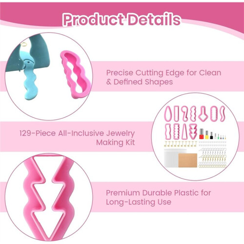 Long Dangle Shape Clay Earring Cutters Set - 129 Pcs Polymer Clay Cutter Tools for Beginners and Professionals 1