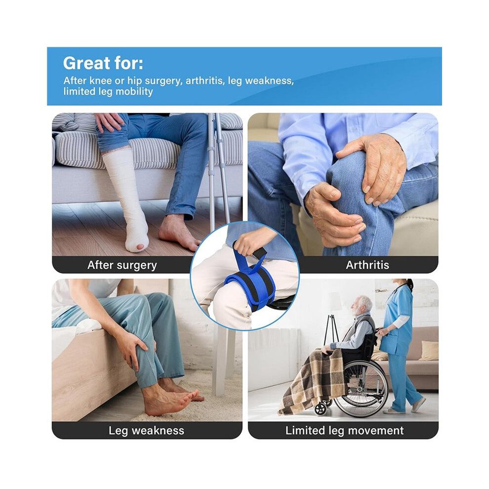 Leg Lifter Strap for Limited Mobility,Thigh Lifter Strap with Padded Grip and Loop for Knee Hip Surgery Recovery