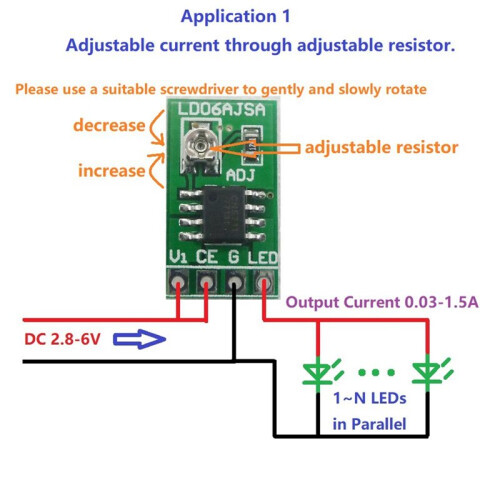 1PCS  3.3V 3.7V 5V LED Driver 30-1500MA Constant Current Adjustable Module PWM Control Board for USB LED Flashlight 2