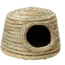 Handgewebtes Kaninchenhaus für Drinnen, Atmungsaktives Nest für Kaninchen, Hamster, Hühner, Katzen und für Draußen