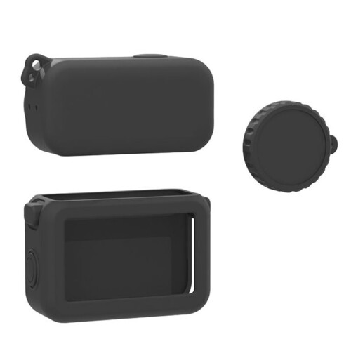 Silicone Case for  Osmo  with Lens Cap Dirt-Proof Protective Case for  Osmo  Action Camera Black
