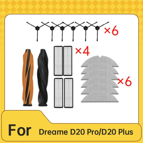 Replacement Accessories Kit for  D20 Pro/D20  Robot Vacuum Accessories Main Side Brushes Filter Mop Cloth 2