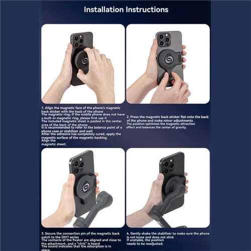 STARTRC Phone Magnetic Mount for  Osmo Mobile OM 8/7/7PRO Quick-Release Holder Adapter Handheld Gimbal Accessories 2