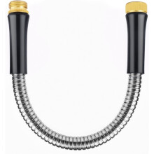 Short Garden Hose 1ft X 5/8",Metal Garden Hose for Hose Reel Faucet,Heavy Duty 304 Stainless Steel Metal Leader Hose