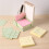 Sticky Note Holder,for 3x3/4x4 Sticky Note Stencil Dispenser with Template,Memo Pad Organizer for Office Gray 1