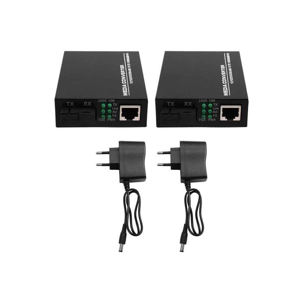 Fiber To Rj45 Ethernet Media Converter 3Km Gigabit Ethernet Converter 1000Mbps Fiber Optic Transceiver Eu Plug 6031559378368