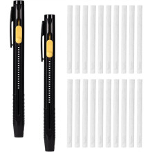 2pcs Heat Erasable Fabric Marking Pens with 20pcs Replacement Refills,Washable Water for Tailors Quilting Embroidery DIY