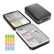Weekly Pill Organizer, Magnetic Moisture Proof Pill Case, Capacity Travel Pill Box with Inner Clear Lid for Vitamins