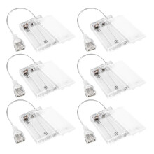 6 Stuks USB-Batterijpakket voor LED-Verlichting, Draagbaar 5V-Batterijpakket met Deksel voor in Het Stopcontact Gestoken Verlichting, 3