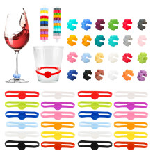 96 Pcs Reusable Silicone Drink Markers Wine Glass Charms, 24 Colors Fit Most Glasses and Bottles