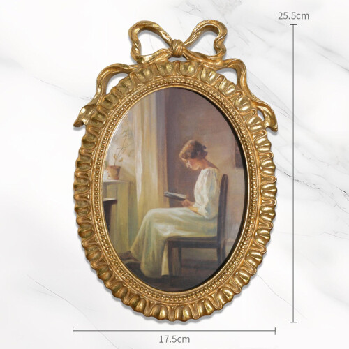 Oval Photo Frame 10x6.9inch Retro Styled for Office Studio Versatile E 1