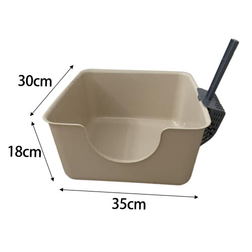 Cat Litter Box Durable Open Top Pet Litter Tray for Small Medium Cats 1