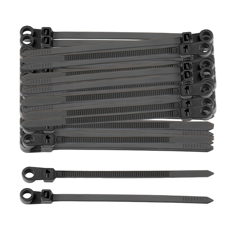 100Pcs Nylon Electrical Zip Ties With Mounting Hole Insulated For Elec 6902696240675