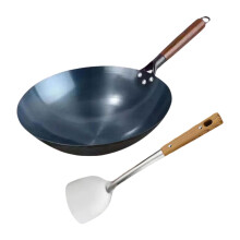 Wok Pan Cooking Wok Universal with Wooden Handle Gas Traditional Chine
