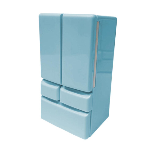 Dollhouse Mini Refrigerator 1:12 DIY Double Door for Micro Landscape D