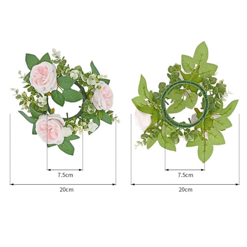 Candle Ring Artificial Wreath Greenery Wreath for Centerpieces Tableto 1