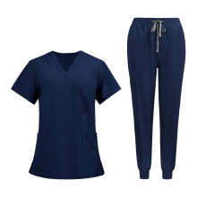 Nursing Uniforms Scrub Set Short Sleeve Nurse Top and Pants for Pet Gr