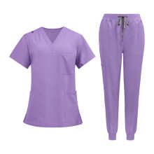 Nursing Uniforms Scrub Set Short Sleeve Nurse Top and Pants for Pet Gr