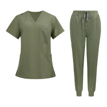 Nursing Uniforms Scrub Set Short Sleeve Nurse Top and Pants for Pet Gr