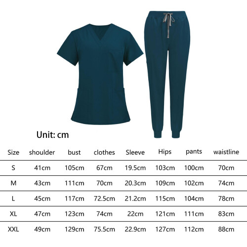 Uniform Scrub Set Nurse Top Pants Nursing Scrubs Uniform Clothes Work 1