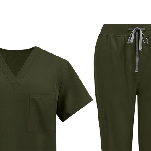 Uniform Scrub Set Nurse Top Pants Nursing Scrubs Uniform Clothes Work 2