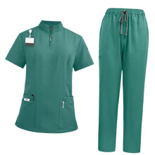 Nursing Scrub Set Top and Pants for Beauty Salon SPA Cosmetology Pet G