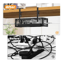 Cable Management Under Desk, Under Desk Cable Management Tray, Desk Cable Organizer,Cable Management Box,Cord Organizer