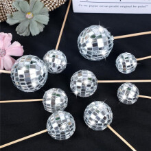 24 Stuks Discobal Cupcake Toppers Gelukkige Verjaardagstaart Topper Discobal Cake Picks Thema Taart Decor voor Disco Themafeest