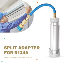 Kit de Prevención de Reflujo del Inyector de Tinte de Aceite de CA, con Acoplador Rápido de Lado Bajo R134A y R1234YF, Adaptador Dividido R410A