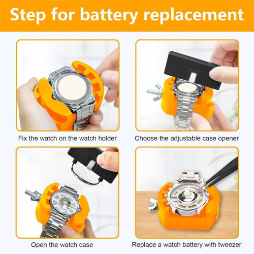 Watch Case Opener Tool: Watch Battery Replacement Tool Kit for Back Removal and Maintainance with Adjustable Case Opener 1