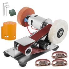 Belt Sander,15 Degree Electric Belt Grinder,7 Adjustable Speed Electric Knife Polishing Sharpener Machine EU PLUG