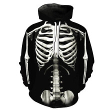 (Bone,M)Hoodie Jack Skellington Nightmare Before Christmas Printed Pullover Tops Sweater