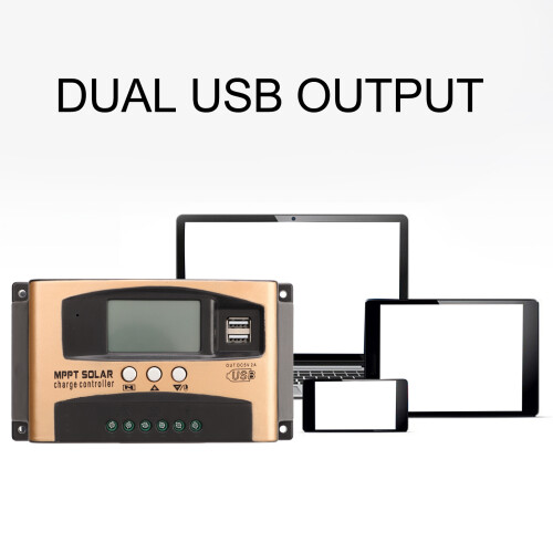 MPPT Laderegler 30A Solar LCD Gold