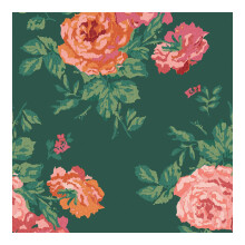 Cath Kidston Archive Rose Green Floral Wallpaper